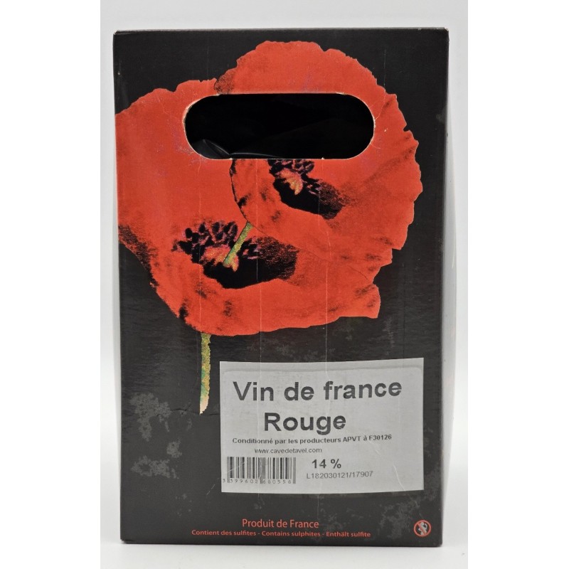 Les Vignerons De Tavel - Vin De France Rouge Bib 10 Litres | French Wine