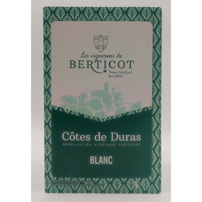 Les Vignerons De Berticot Cotes De Duras - Bib 5 Litres | French Wh...