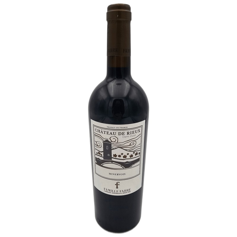 FAMILLE FABRE "CHATEAU DE RIEUX - DEMI MUID" 2022 AOC MINERVOIS ROUGE BIO 75 CL CRD - Vin Rouge Biologique de Qualité