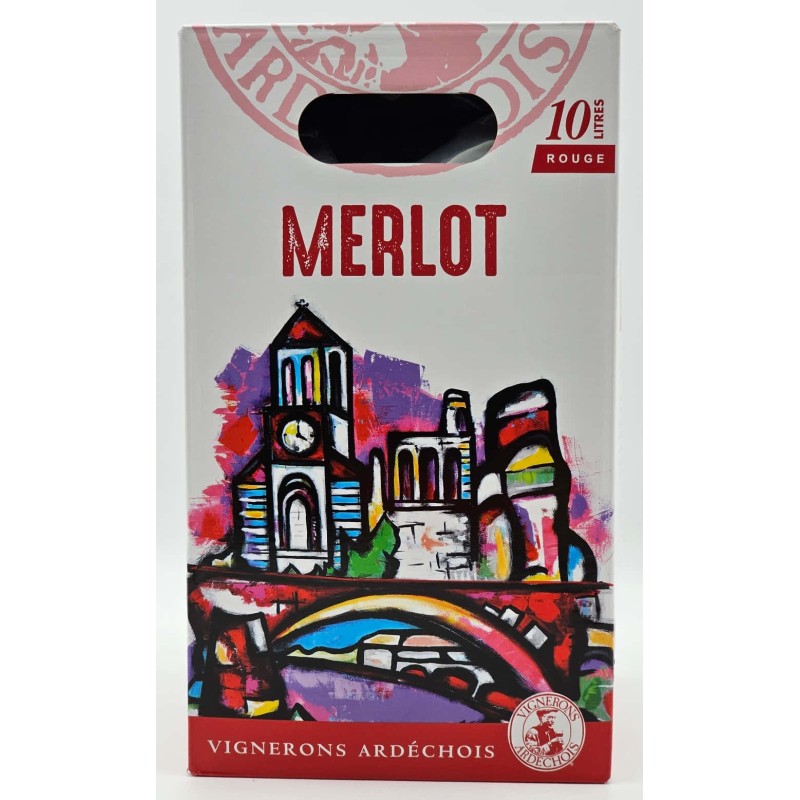 Vignerons Ardechois - Igp Ardeche Rouge Merlot Bib 10 Litres | Fren...